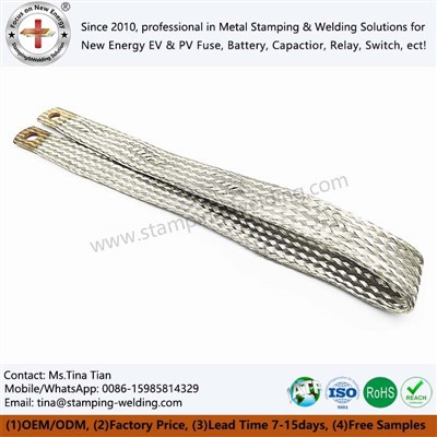 Penyambung braided tembaga fleksibel fleksibel timah