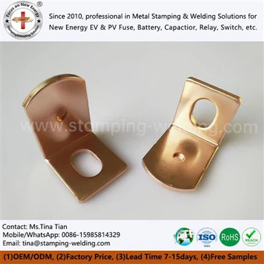 Stamping logam dan lenturan mengamankan lug (menetapkan slot) untuk fius